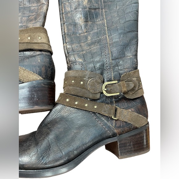 Ugg Esplande Croco java leather tall boots 8.5 - Picture 2 of 11